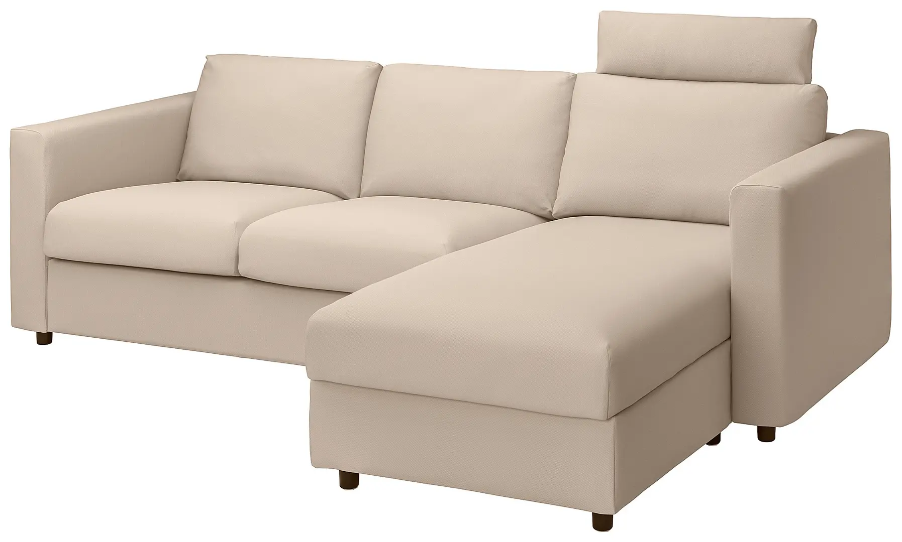 Диван угловой Ikea Vimle/Hallarp 3-местный/подголовник/шезлонг (Бежевый) - 2