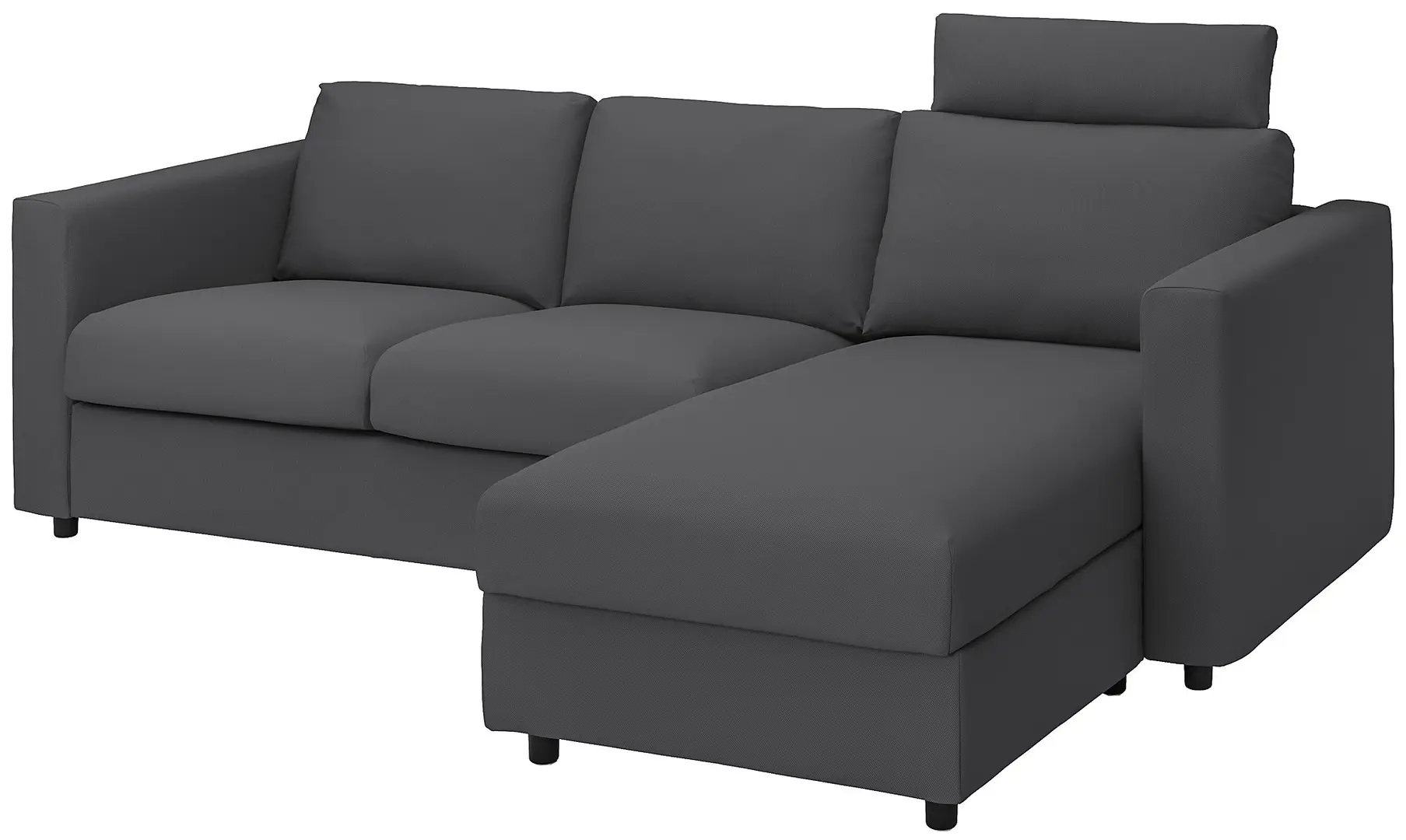 Canapea de colt Ikea Vimle/Hallarp 3-locuri/tetiera/sezlong (Gri)