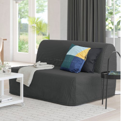 Canapea extensibila Ikea Lycksele Lovas/Vansbro 2 locuri (Gri inchis)