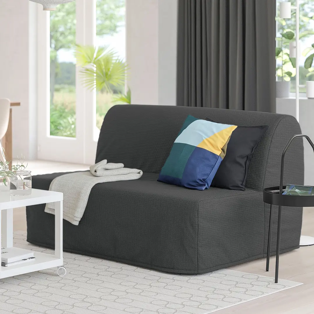 Canapea extensibila Ikea Lycksele Murbo/Vansbro 2 locuri (Gri inchis)