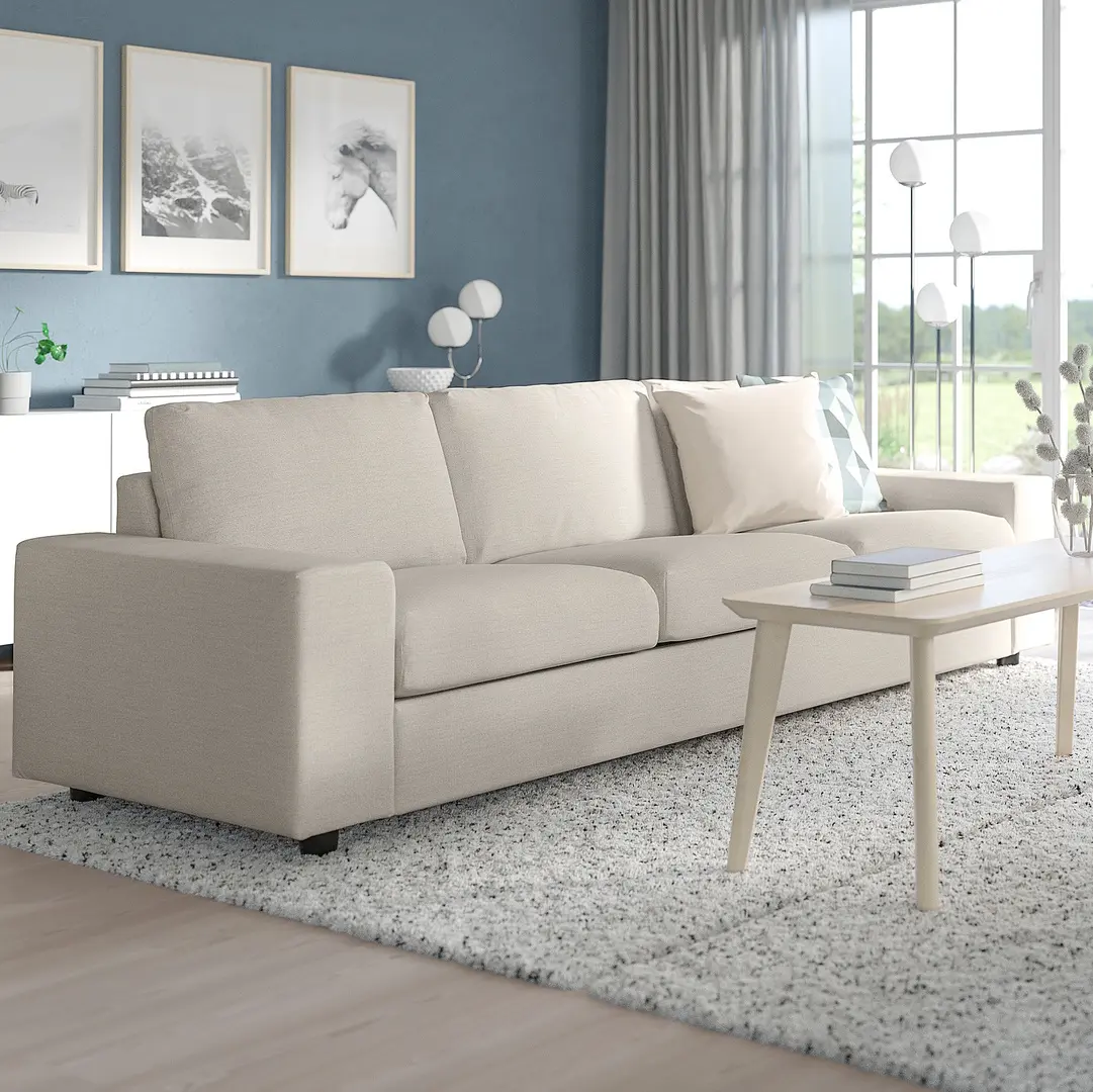 Canapea Ikea Vimle/Gunnared 3 locuri/brate late (Bej)