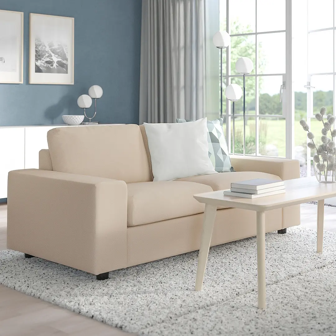 Canapea Ikea Vimle/Hallarp 2 locuri/brate late (Bej)