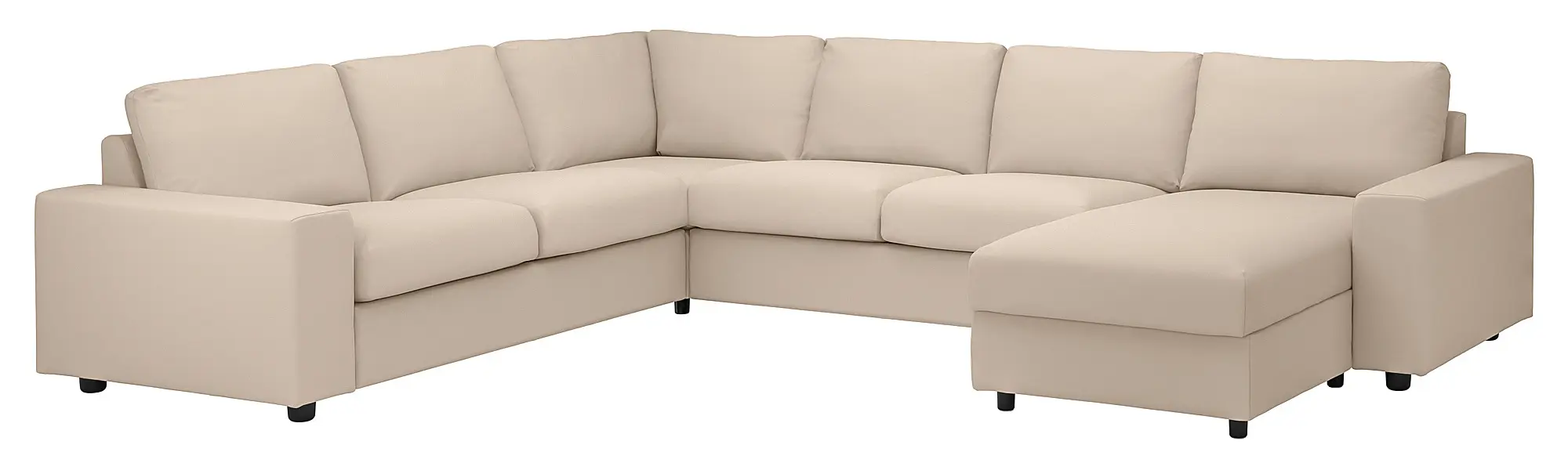 Canapea de colt Ikea Vimle/Hallarp 5 locuri/sezlong/brate late (Bej) - 2
