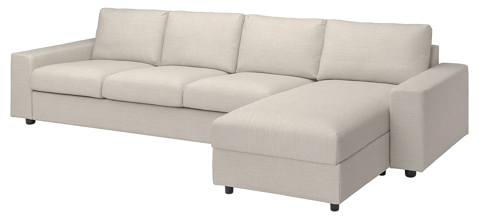 Диван угловой Ikea Vimle/Gunnared 4-местный/шезлонг/широкие подлокотники (Бежевый) - 2