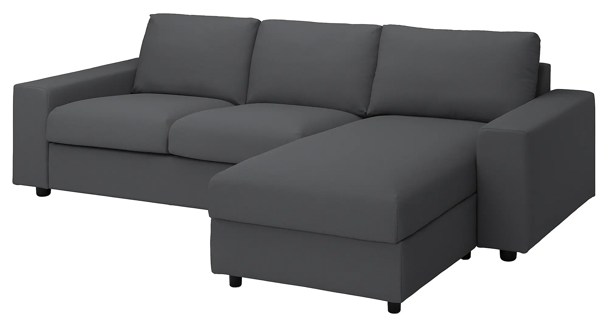 Canapea de colt Ikea Vimle/Hallarp 3 locuri/sezlong/brate late (Gri)