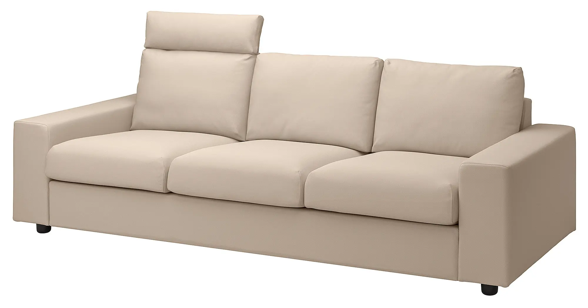 Canapea Ikea Vimle/Hallarp 3 locuri/tetiera/brate late (Bej)
