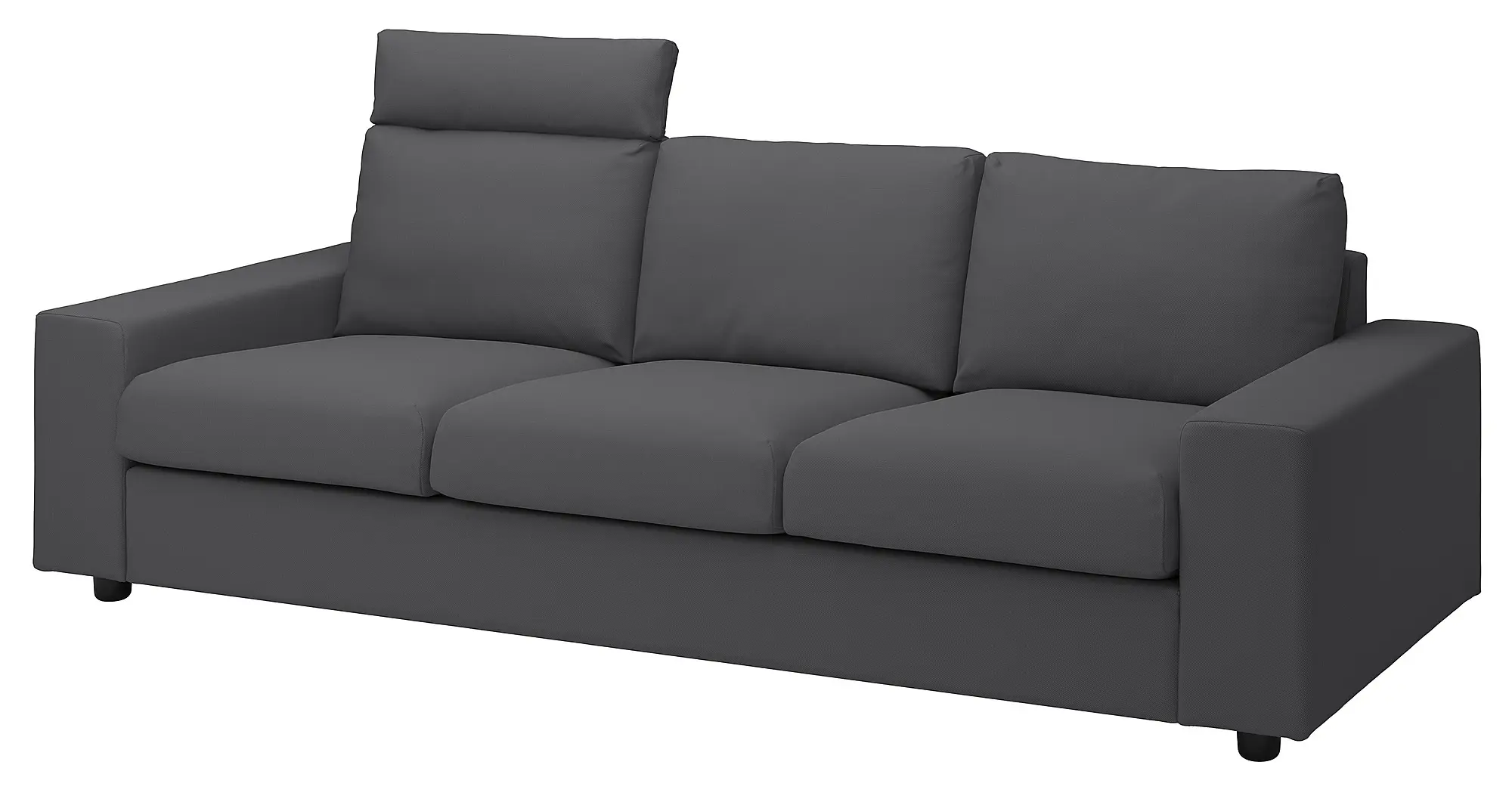 Canapea Ikea Vimle/Hallarp 3 locuri/tetiera/brate late (Gri)