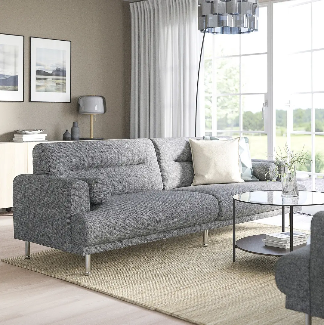 Canapea Ikea Langaryd/Lejde 3 locuri/metal (Gri-negru)