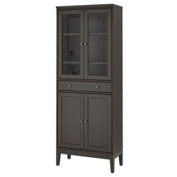 Шкаф-витрина Ikea Idanas 81x39x211 (Темно-коричневый) Thumb