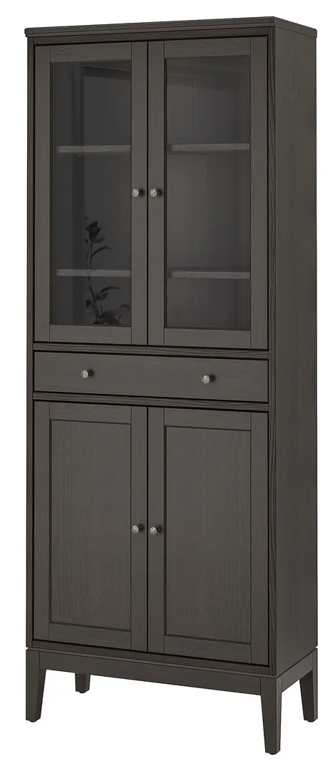 Шкаф-витрина Ikea Idanas 81x39x211 (Темно-коричневый) - 2