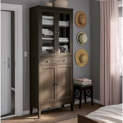 Dulap-vitrina Ikea Idanas 81x39x211 (Maro Inchis)