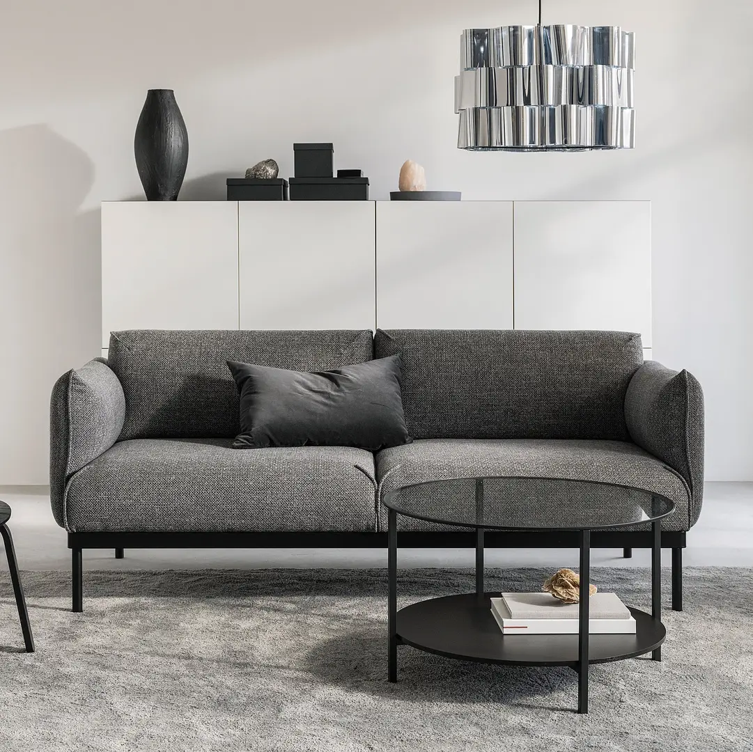 Canapea Ikea Applaryd/Lejde 2 locuri (Gri-negru)
