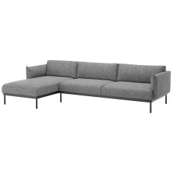 Canapea de colt Ikea Applaryd/Lejde 4 locuri/sezlong (Gri-negru) Thumb