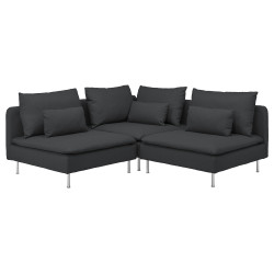 Диван угловой Ikea Soderhamn/Fridtuna 3-местный (Темно-серый) Thumb