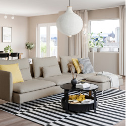 Диван угловой Ikea Soderhamn/Fridtuna 4-местный/шезлонг/открытая боковина (Светло-бежевый)