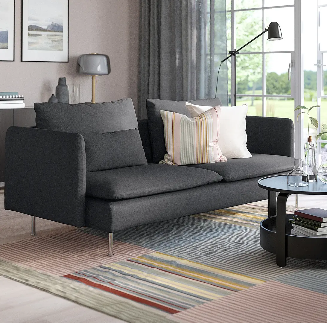 Canapea Ikea Soderhamn/Fridtuna 3 locuri (Gri inchis)