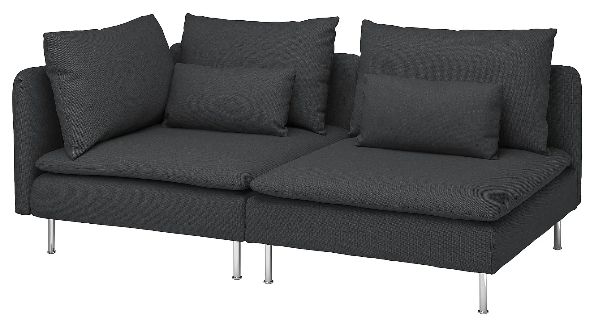 Canapea Ikea Soderhamn/Fridtuna 3 locuri/capat deschis (Gri inchis)