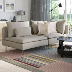 Canapea Ikea Soderhamn/Fridtuna 3 locuri/capat deschis (Bej deschis)