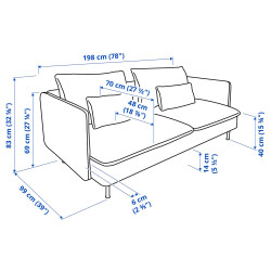 Canapea Ikea Soderhamn/Tonerud 3 locuri (Gri) Thumb