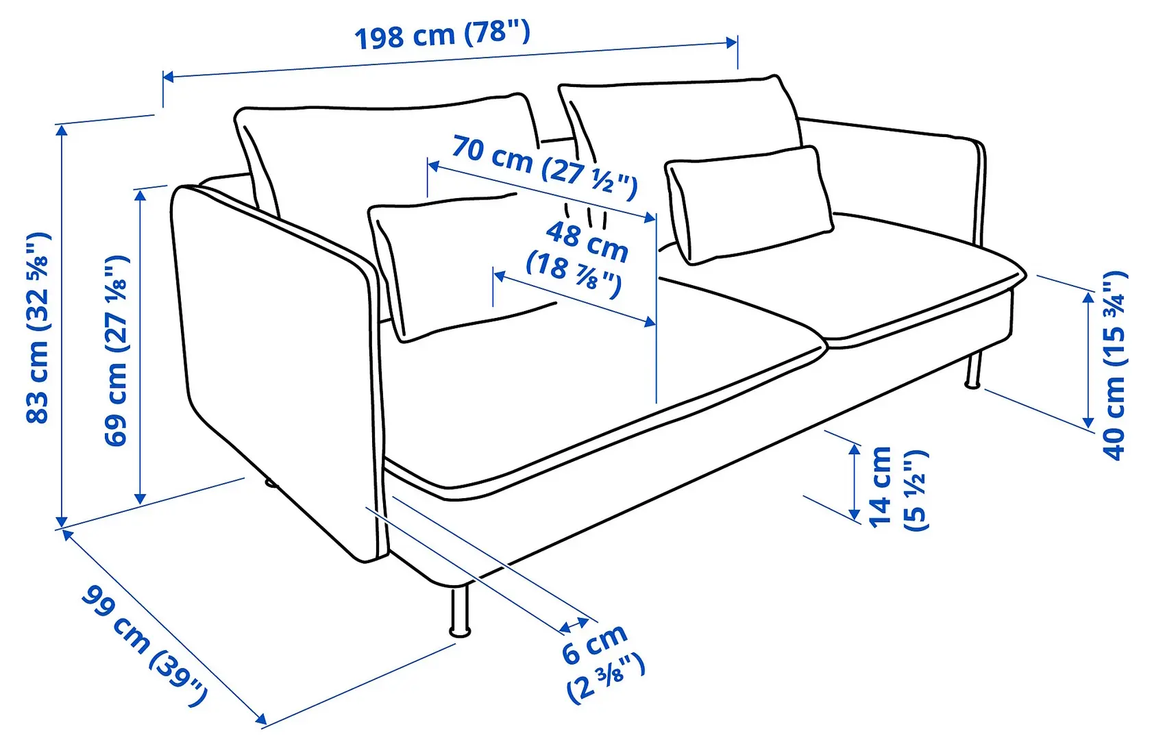 Canapea Ikea Soderhamn/Tonerud 3 locuri (Gri)