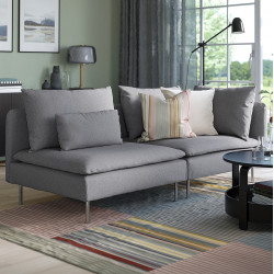 Canapea Ikea Soderhamn/Tonerud 3 locuri/capat deschis (Gri)