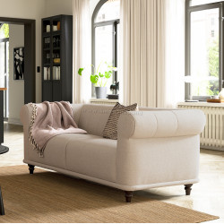 Canapea Ikea Viskafors/Lejde 2 locuri (Bej deschis/Maro)