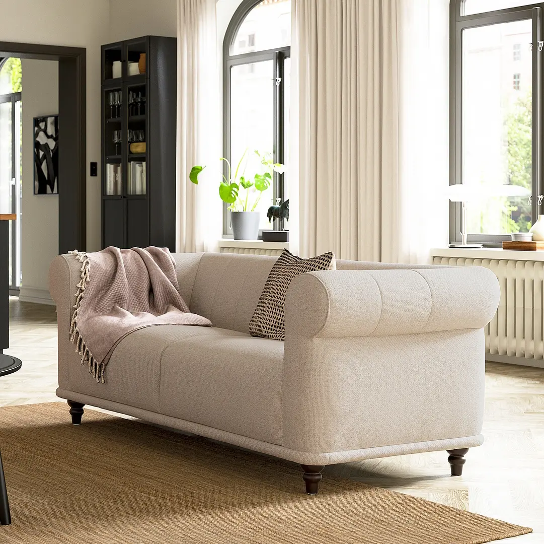 Canapea Ikea Viskafors/Lejde 2 locuri (Bej deschis/Maro)