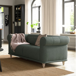 Canapea Ikea Viskafors/Lejde 2 locuri (Gri-verde/Mesteacan)