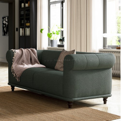 Canapea Ikea Viskafors/Lejde 2 locuri (Gri-verde/Maro)