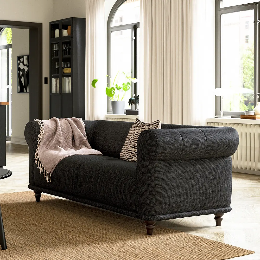 Canapea Ikea Viskafors/Lejde 2 locuri (Antracit/Maro)