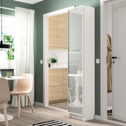 Пенал-витрина Ikea Billy/Hogbo со стеклянной дверцей 40x30x202 (Белый)