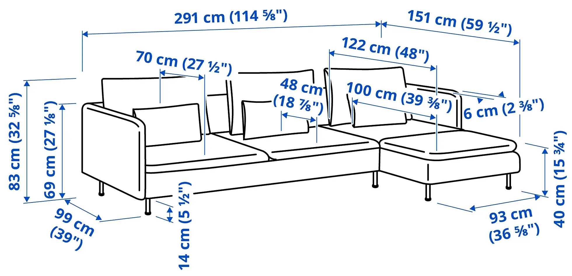 Диван угловой Ikea Soderhamn/Fridtuna 4-местный/шезлонг (Светло-бежевый) - 3
