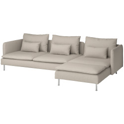 Диван угловой Ikea Soderhamn/Fridtuna 4-местный/шезлонг (Светло-бежевый) Thumb
