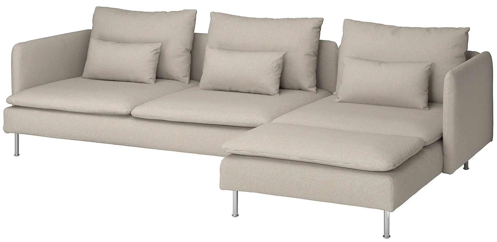 Диван угловой Ikea Soderhamn/Fridtuna 4-местный/шезлонг (Светло-бежевый) - 2