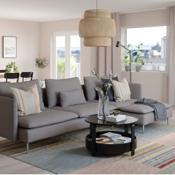 Диван угловой Ikea Soderhamn/Tonerud 4-местный/шезлонг (Серый)