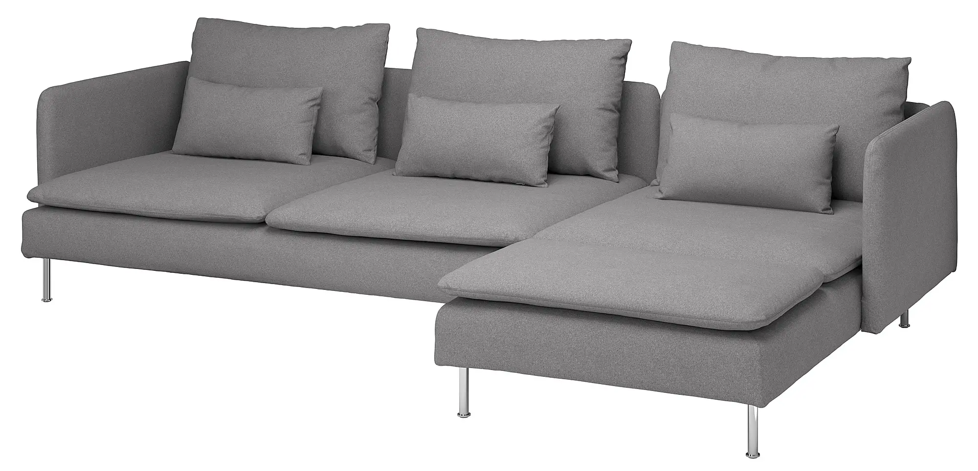 Диван угловой Ikea Soderhamn/Tonerud 4-местный/шезлонг (Серый) - 2