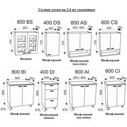 Bucatarie modulara Ambianta Fresh 2.6m (Bordo) Thumb