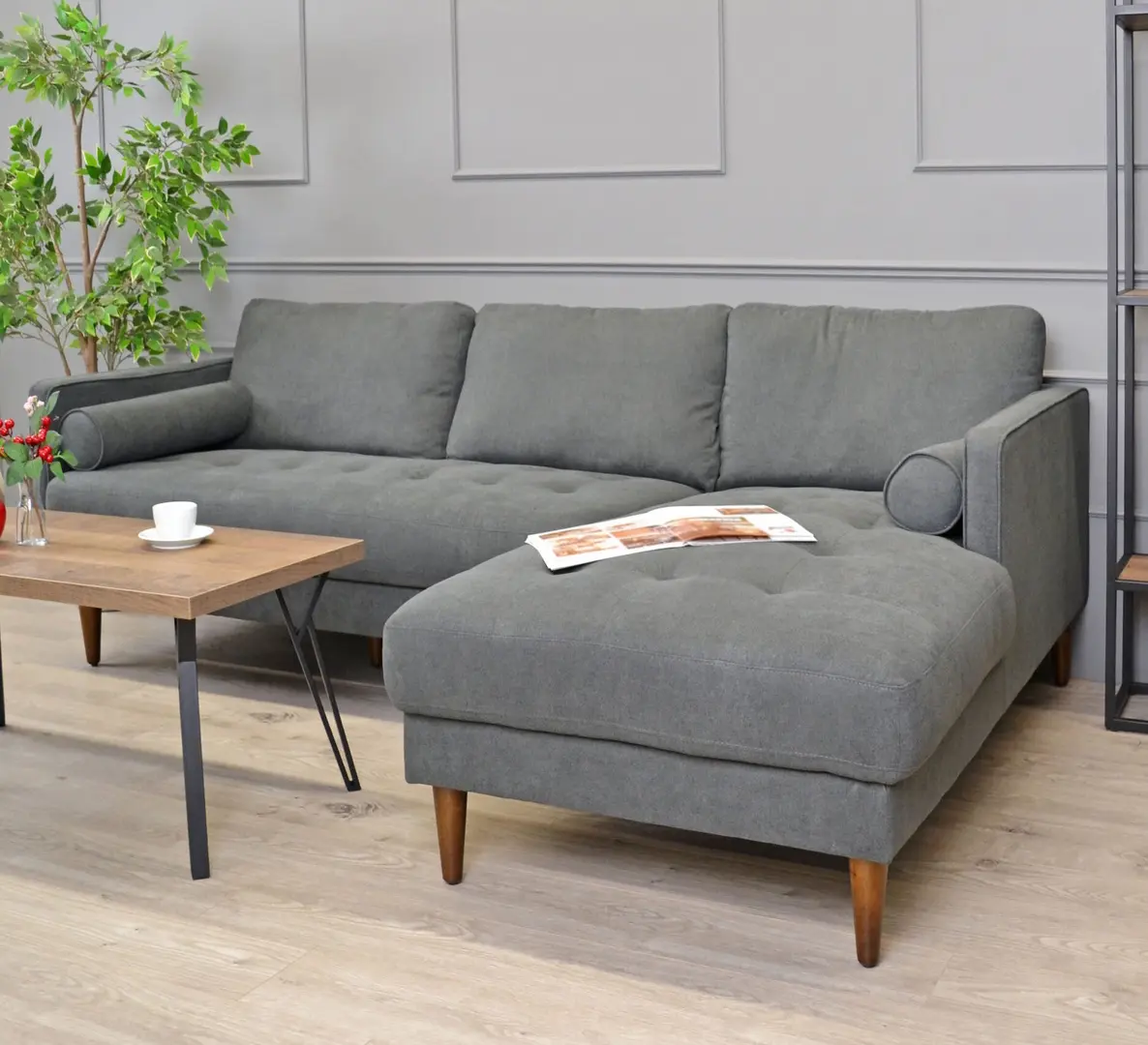 Canapea de colt DP City Right (Dark Grey)