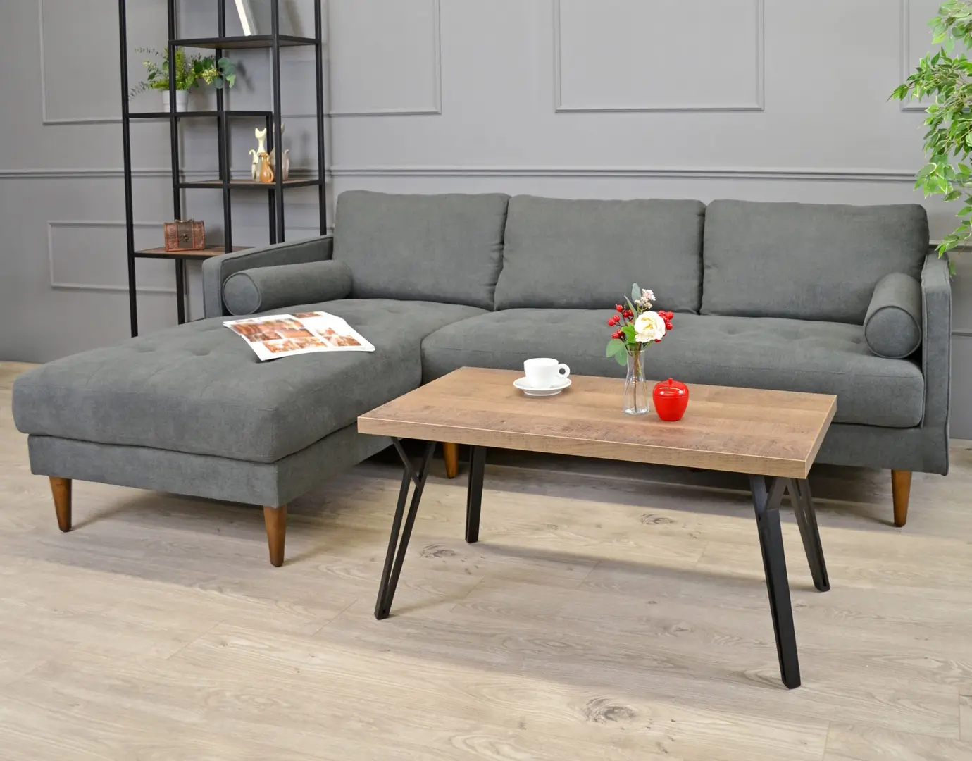 Canapea de colt DP City Left (Dark Grey)