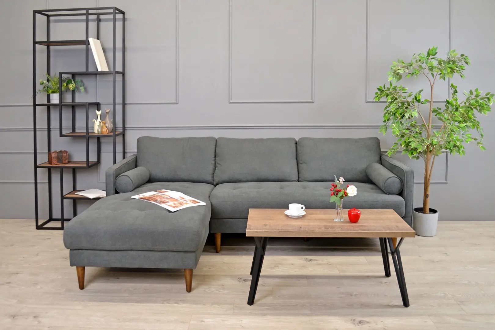 Canapea de colt DP City Left (Dark Grey)