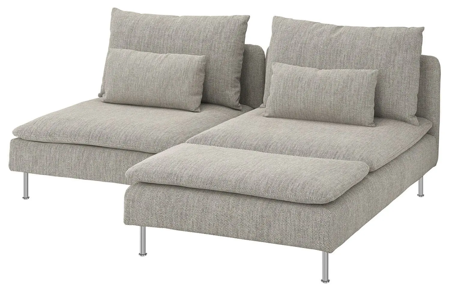 Canapea de colt Ikea Soderhamn/Viarp 2-locuri cu sezlong (Bej-maro)