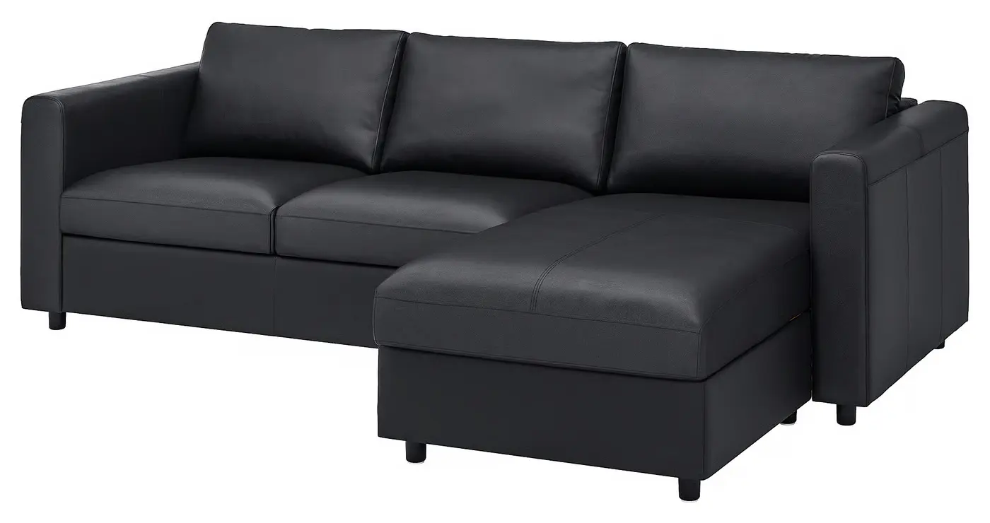 Диван Ikea Vimle/Grann/Bomstad 3-местный с шезлонгом (Черный)