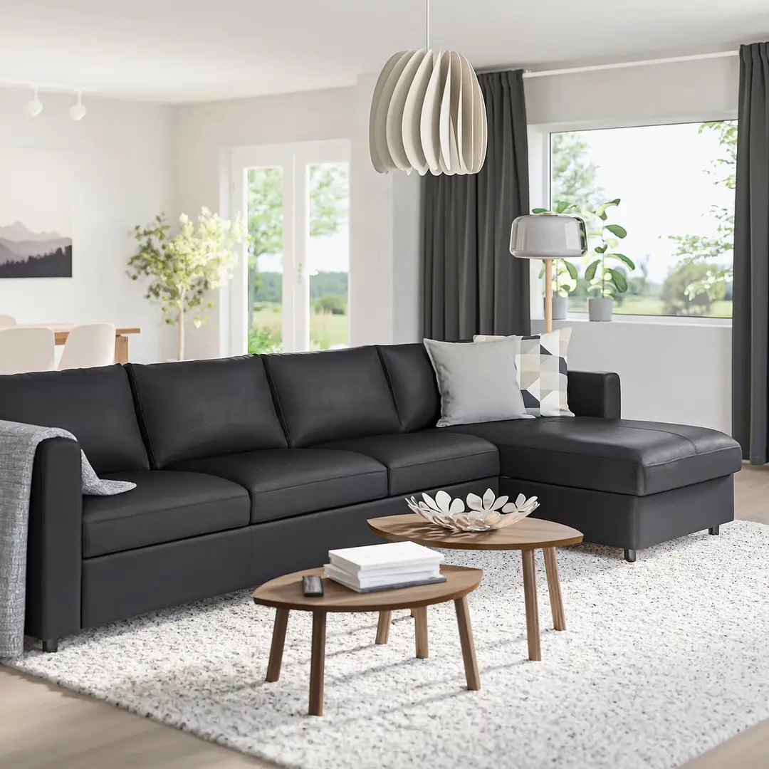 Диван Ikea Vimle/Grann/Bomstad 4-местный с шезлонгом (Черный)
