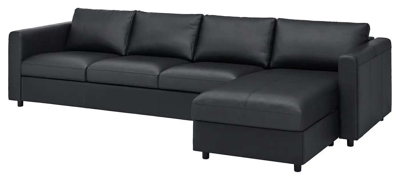 Диван Ikea Vimle/Grann/Bomstad 4-местный с шезлонгом (Черный)