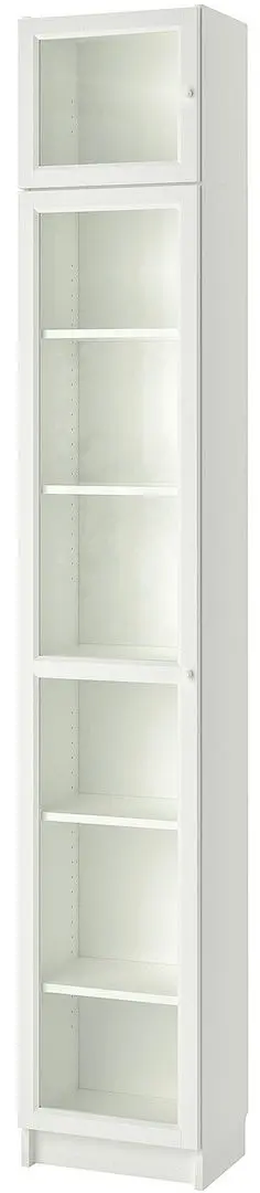 Penal-vitrina Ikea Billy/Oxberg usa sticla 40x30x237 (Alb) - 2