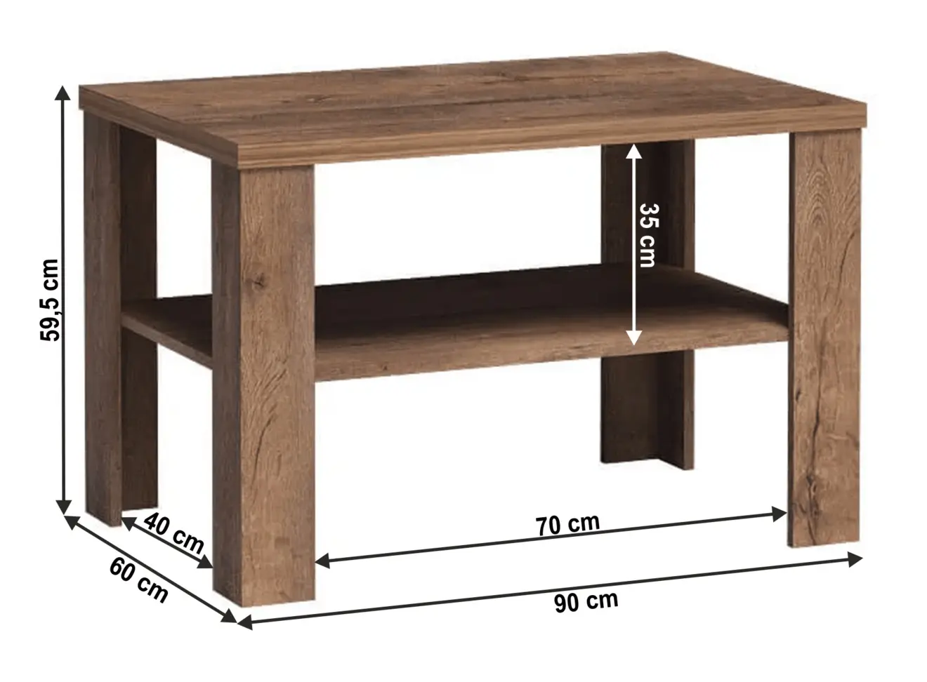 Masa pentru reviste Tempo Kondela Tedy T23 (Lefkas Oak)