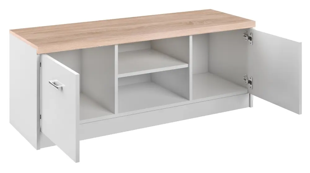 Tumba pentru TV Tempo Kondela Topty (White/Sonoma Oak)