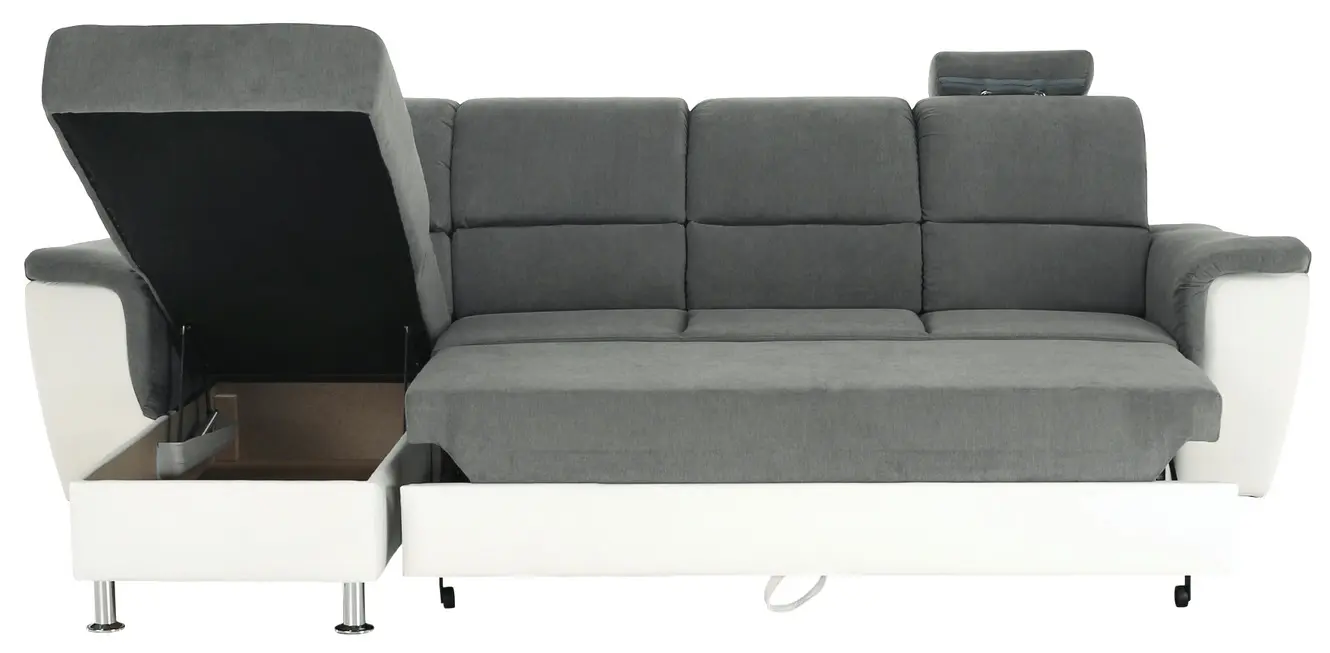 Диван угловой раскладной Mobhaus Santiago Left (White/Gray)