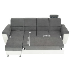 Диван угловой раскладной Mobhaus Santiago Left (White/Gray) Thumb