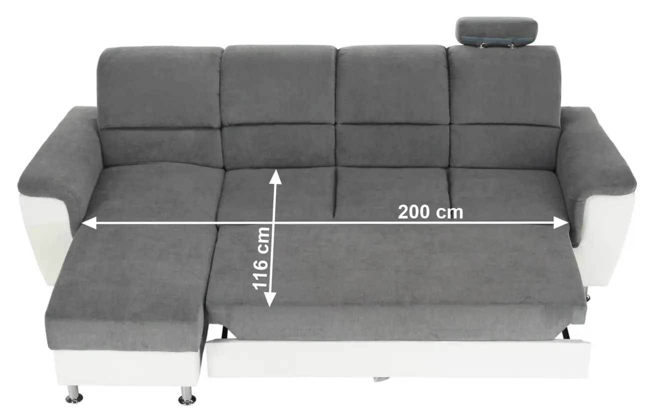 Диван угловой раскладной Mobhaus Santiago Left (White/Gray)